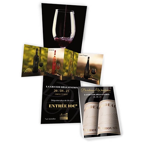 dépliant original vin vignoble château de vin invitation dégustation